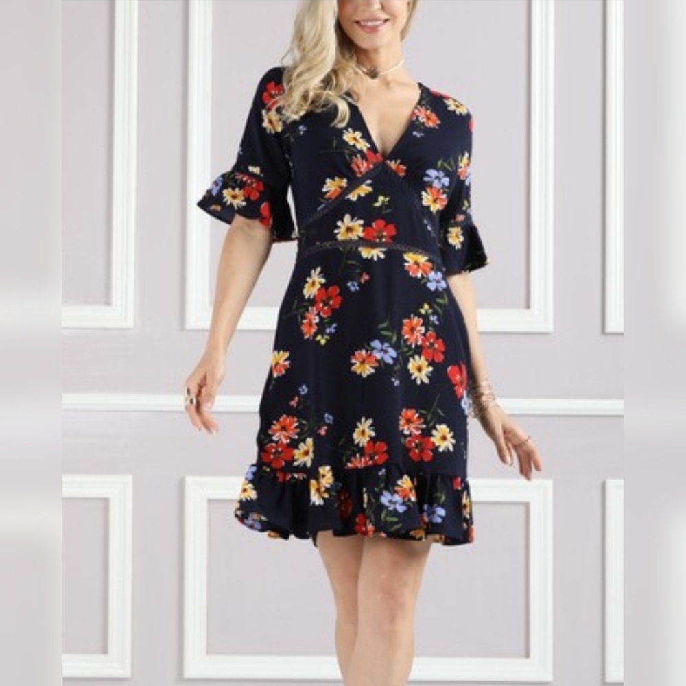 Suzanne Betro Navy Floral Dress - Picture 9 of 9